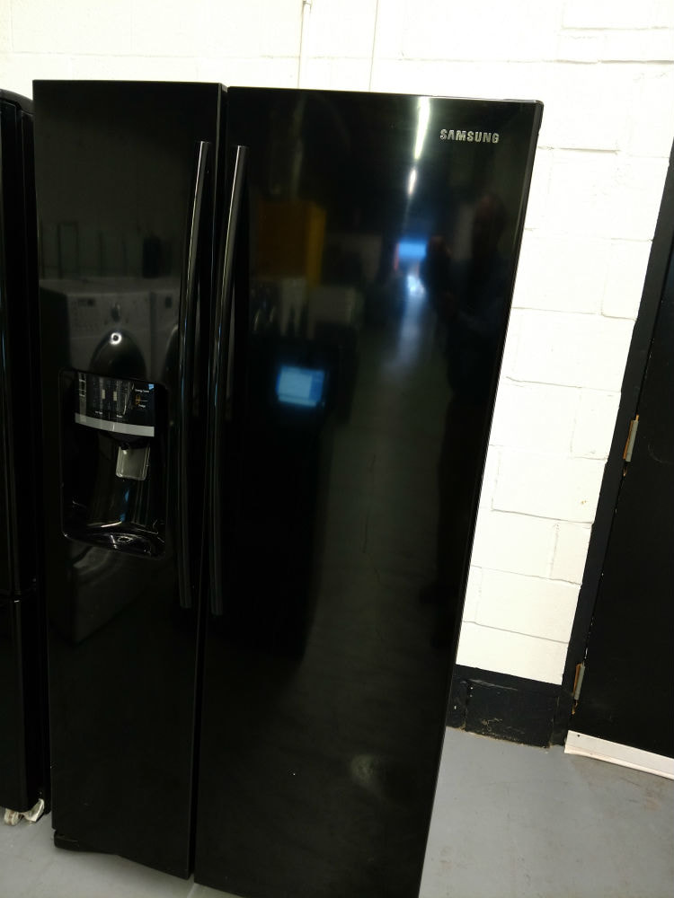 Black side by side refrigerator